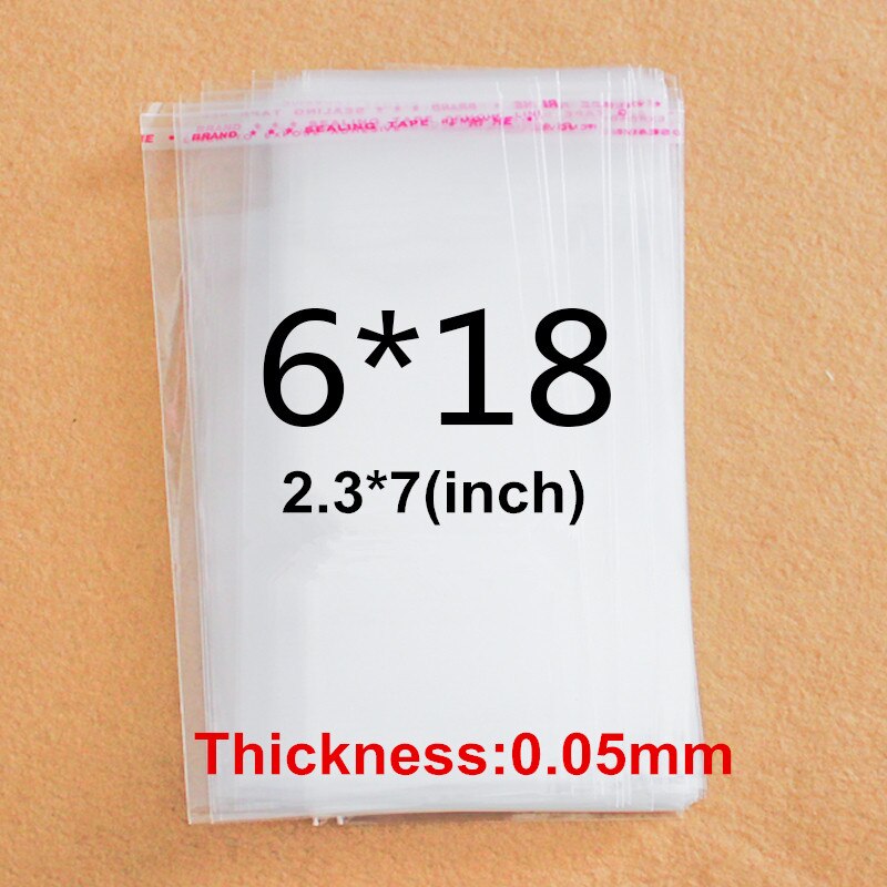 2000 pcs 쥬얼리에 대 한 명확한 미니 작은 비닐 봉지 6x18 cm 자기 접착 인감 opp 패키지 가방